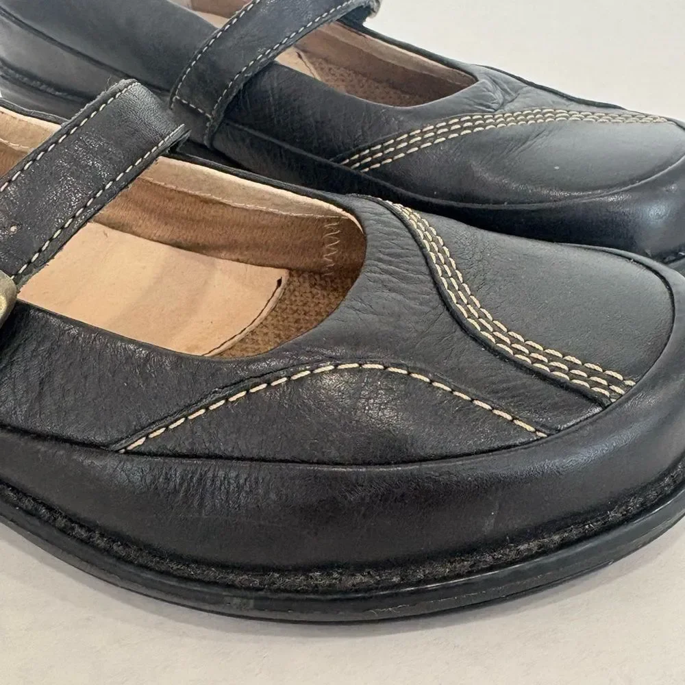 Red Wing Black Leather Mary Jane Shoes Womens Size 8 Slip On Buckle Loafer - Picture 6 of 11